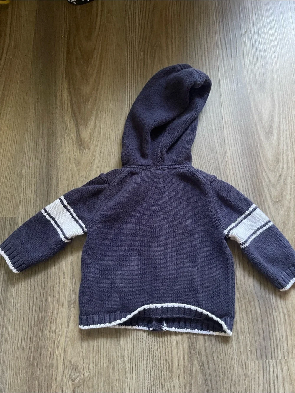 Janie and Jack Navy Varsity Knit Hoodie Sweater Cardigan 3 - 6 Month Preppy chic